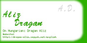 aliz dragan business card